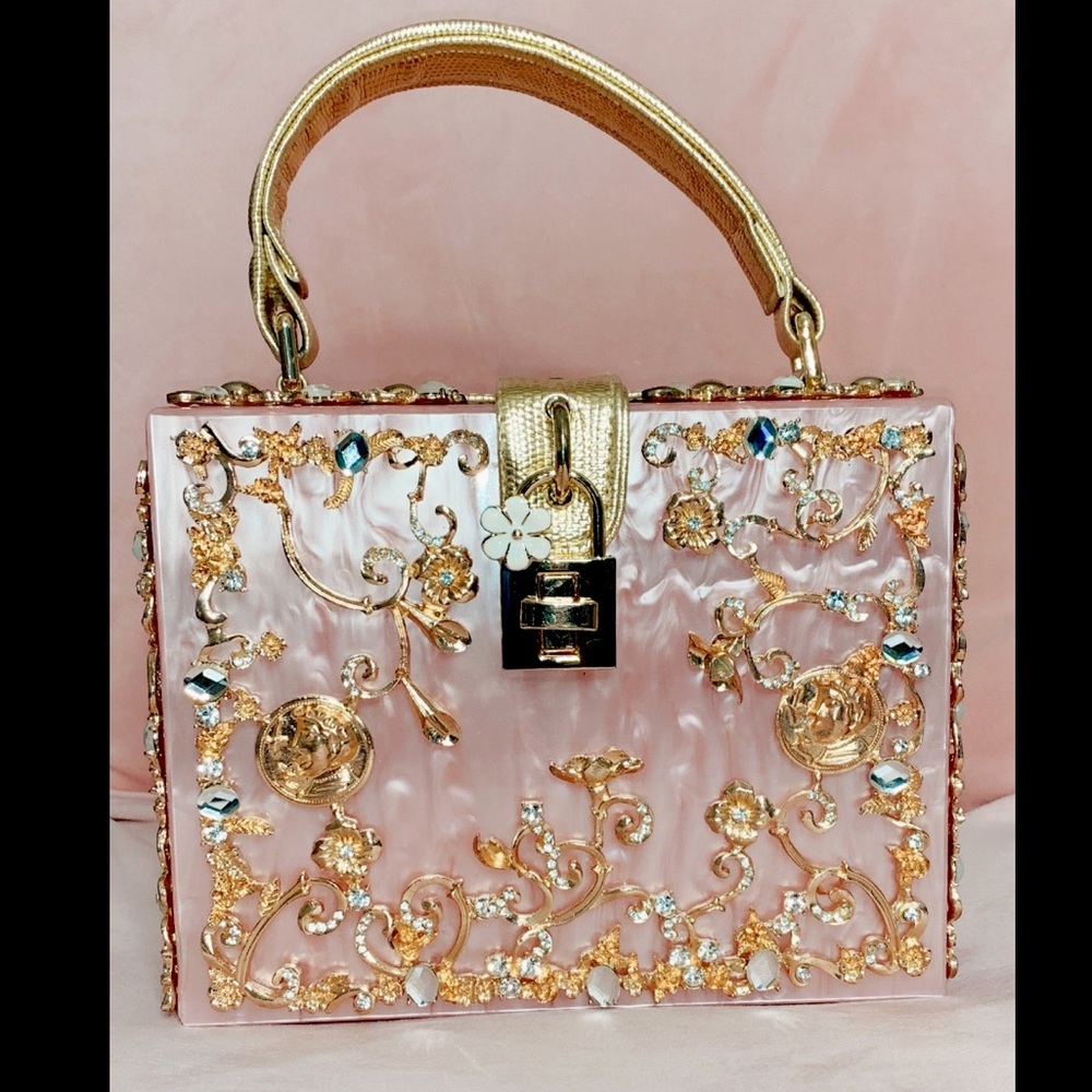 Rhinestone acrylic clutch